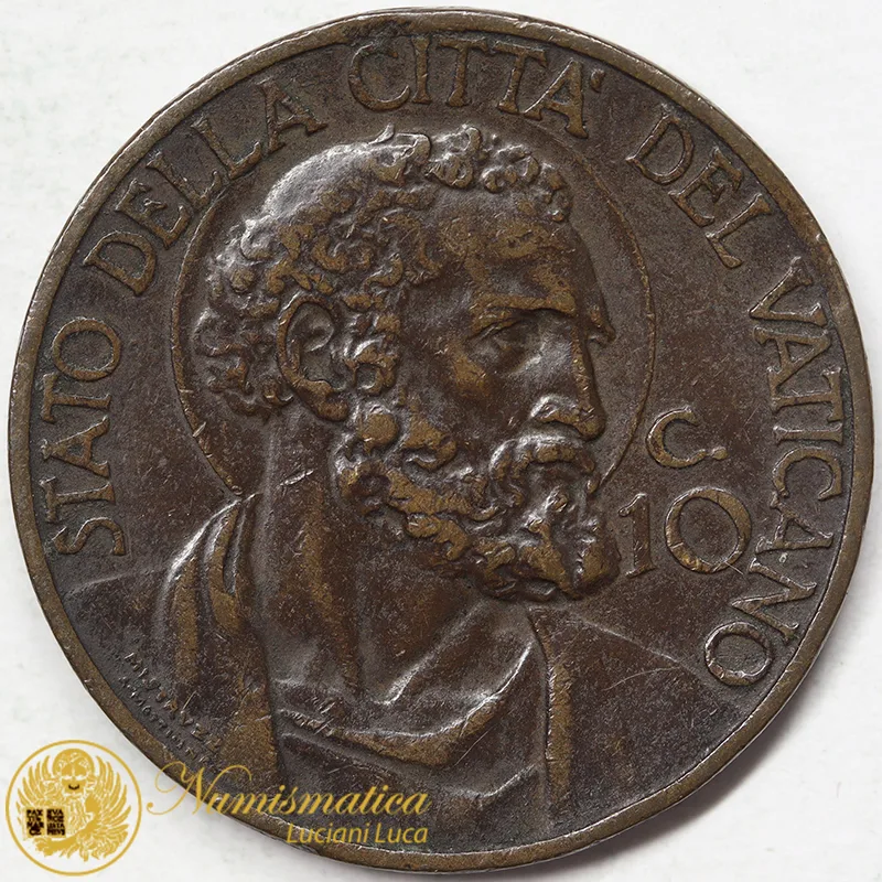 VATICANO 10 CENTESIMI 1932 PIO XI Anno XI #5637