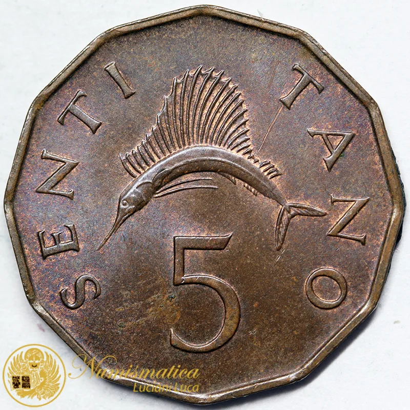 TANZANIA 5 SENTI 1976 pesce vela #5667