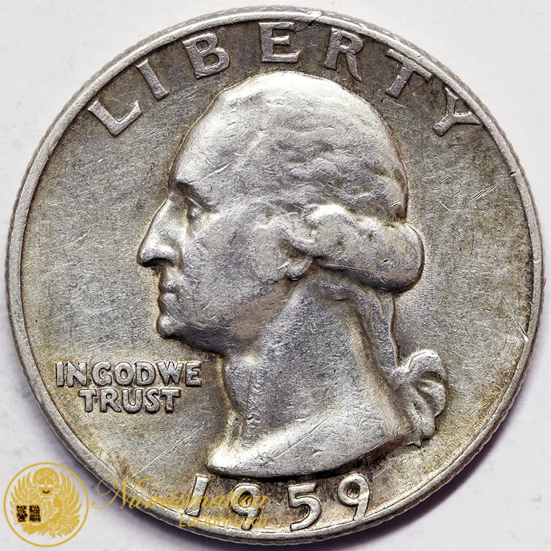 STATI UNITI 1/4 DOLLARO 1959 WASHINGTON ARGENTO #5677
