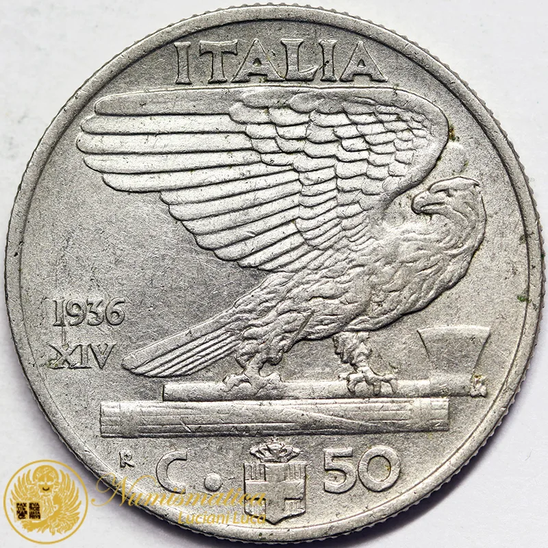 VITTORIO EMANUELE III 50 Centesimi 1936 Impero BB+ #5792