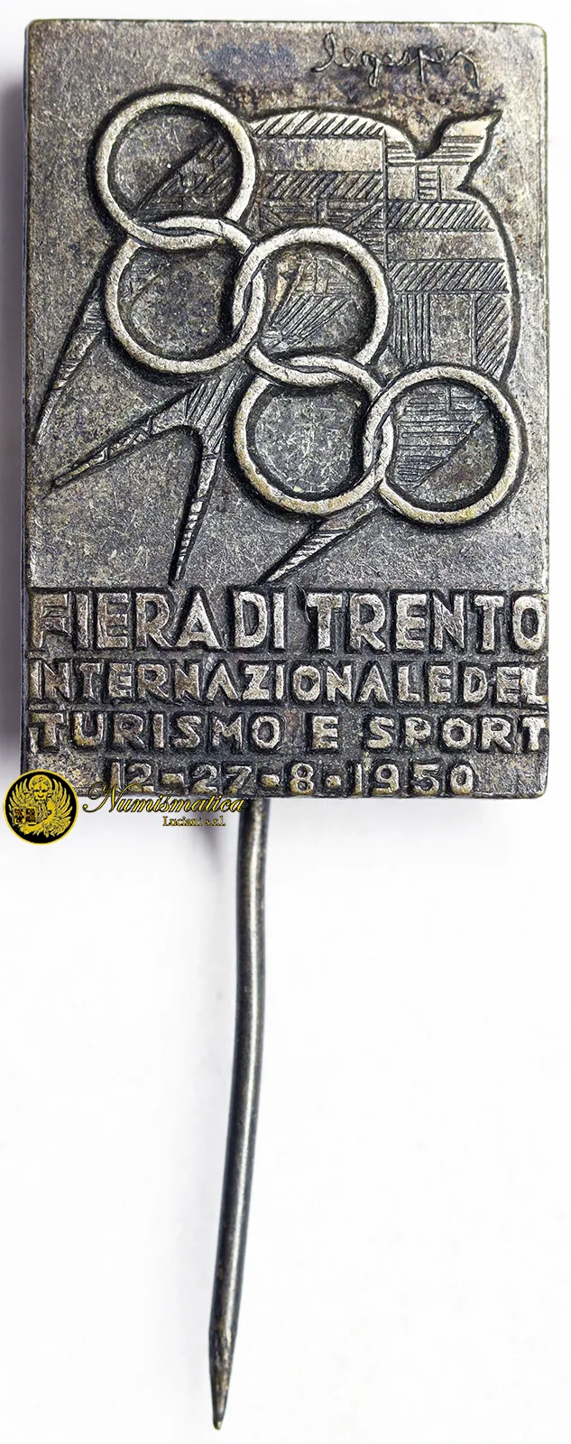 Distintivo 1956 Fiera di Trento Internazionale Turismo e Sport 25×16,5 mm #C166
