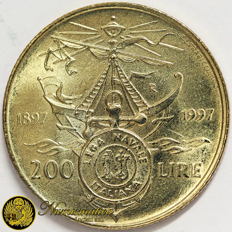 ITALIA 200 LIRE 1997 LEGA NAVALE (da rotolino) £37