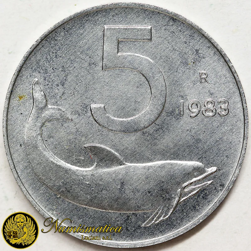 ITALIA 5 LIRE 1983 Fdc (da rotolino) £57