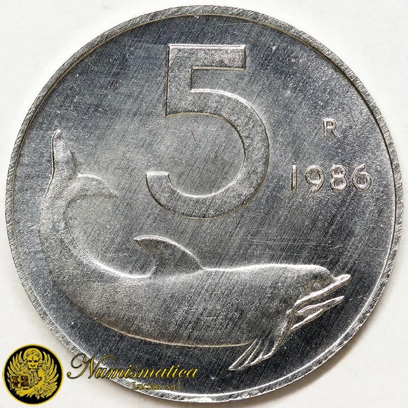 ITALIA 5 LIRE 1986 Fdc (da rotolino) £60