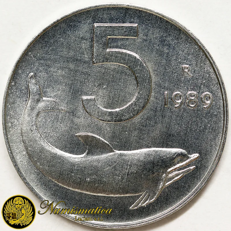 ITALIA 5 LIRE 1989 Fdc (da rotolino) £61
