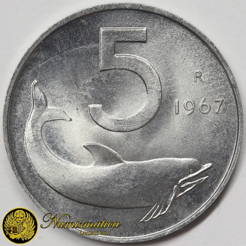 ITALIA 5 LIRE 1967 Fdc (da Rotolino) £53