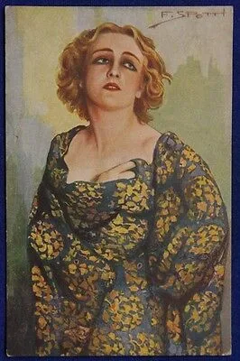 ATTRICE LYDA BORELLI illustrata Spotti F.  NON VIAGGIATA fp ANNI 20/30 #17629