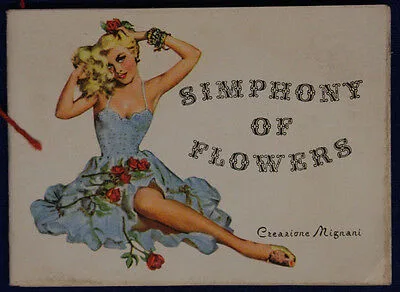 Calendarietto DA BARBIERE  SIMPHONY OF FLOWERS 1957 #SA210