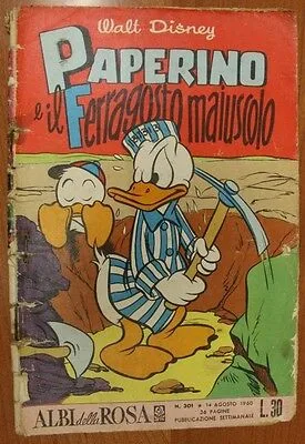 Fumetto PAPERINO n. 301 ALBI DELLA ROSA ARNOLDO MONDADORI EDITORE 1960 #L451