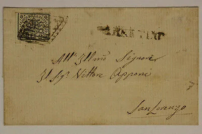 Storia Postale Stato Pontificio 2 Baiocchi 1867 timbro Ambulante per San Lorenzo #SP220