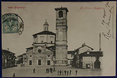 Legnano Chiesa Maggiore 900 viaggiata animata #13126