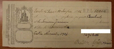 LORENZON FRANCESCO CAMBIALE DA 10.000 LIRE PONTE DI PIAVE 1926 #F320
