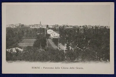 RIMINI PANORAMA DALLA CHIESA DELLE GRAZIE NON VIAGGIATA fp ANNI 10/20 #16005