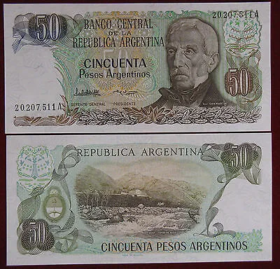 ARGENTINA GENERAL JOSE DE SAN MARTIN 50 PESOS 1983 – 85 Pick 314 Fds #B6.