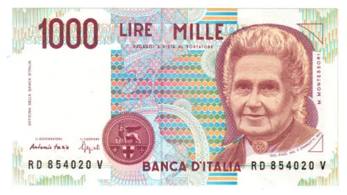 ITALIA 1000 Lire Montessori 26/05/1994 Fazio Speziali Fds #BI 118
