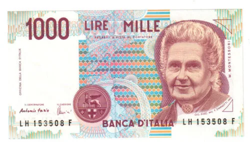 ITALIA 1000 Lire Montessori 19/08/1998 Fazio Amici Fds #BI 117