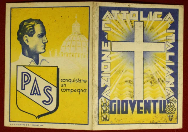 Tessera Azione Cattolica Italiana Gioventù 1936 VERONA #T409