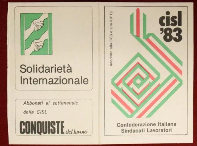 Tessera CISL Confederazione Italiana Sindacati Lavoratori 1983 VERONA #T397