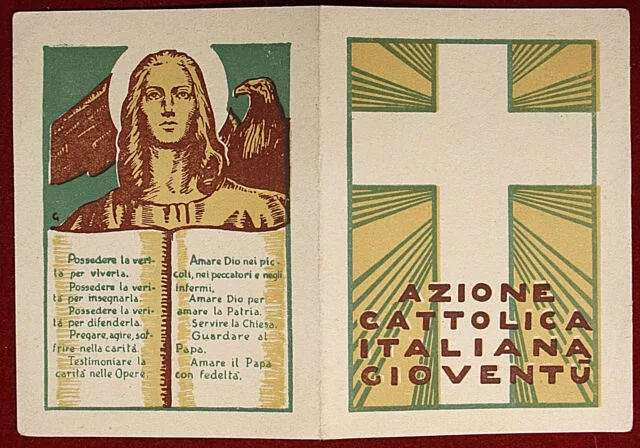Tessera Azione Cattolica Italiana Gioventù Senior 1945 VERONA #T386