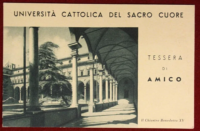 Tessera Università Cattolica del Sacro Cuore 1956 VERONA #T402