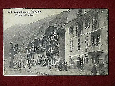 VINADIO VALLE STURA PIAZZA DEL GENIO ANNI 20 VIAGGIATA #5633