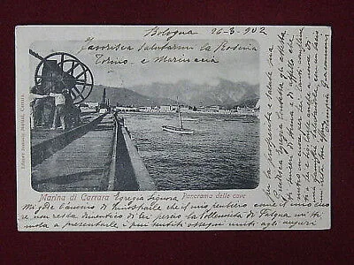 MARINA DI CARRARA (MS) Panorama delle Cave viaggiata 1902 f/p  #2026