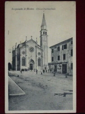 CARPANEDO di MESTRE Chiesa viaggiata animata anni 30 #2935