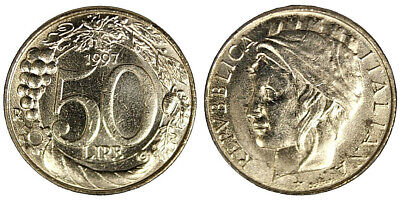 50 LIRE 1997 ITALIA TURRITA REPUBBLICA ITALIANA (da rotolino) £48