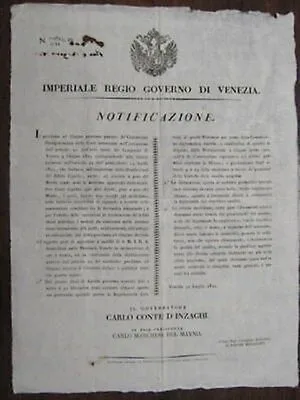 EDITTO 1822 IMPERIALE REGIO GOVERNO DI VENEZIA Governatore D’ INZAGHI #3