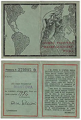 TESSERA SOC.NAZIONALE DANTE ALIGHIERI – MANTOVA #T39