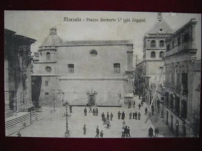 MARSALA Piazza Umberto I già Loggia viaggiata animata 1911 f/p #321