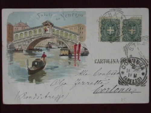 VENEZIA Saluti illustrata viaggiata “900 #2962