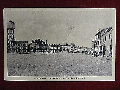 San Giovanni Lupatoto Piazza Umberto I anni 10/20 non viagg animata #12040