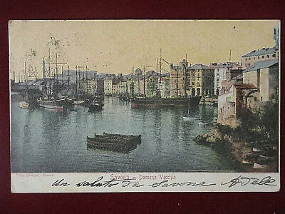 SAVONA Darsena Vecchia barche viaggiata “900 #8363