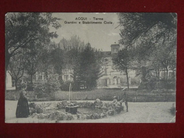 Acqui Giardini e Stabilimento Civile anni 10 viaggiata animata #10419