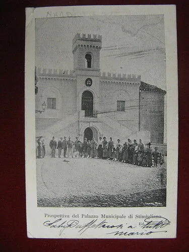 STIMIGLIANO Municipio viaggiata animata “900 #10619