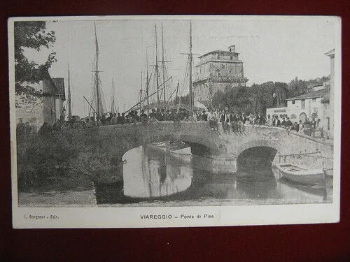 VIAREGGIO Ponte di Pisa non viaggiata animatissima anni 20 #10669