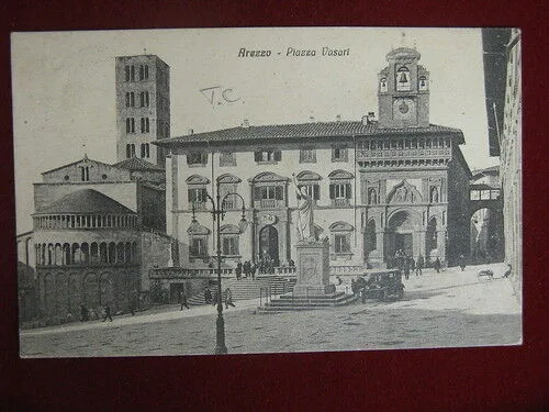 AREZZO Piazza Vasari viaggiata anni 20 #10695