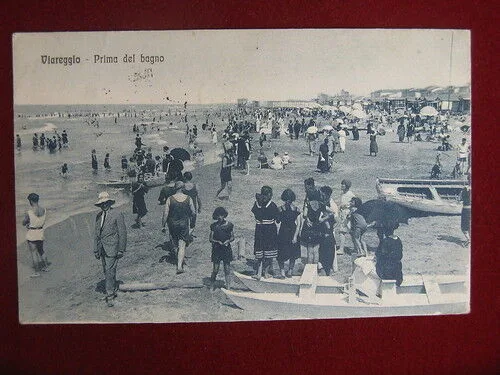 VIAREGGIO prima del bagno viaggiata animata anni 20 #10705