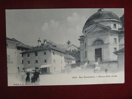 SAN BERNARDINO Piazza Chiesa non viaggiata anni 10 #10957