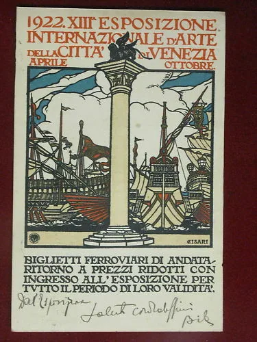 CISARI G. 1922 Esposizione  Internazionale Arte VENEZIA viaggiata anni 20 f/p #3256