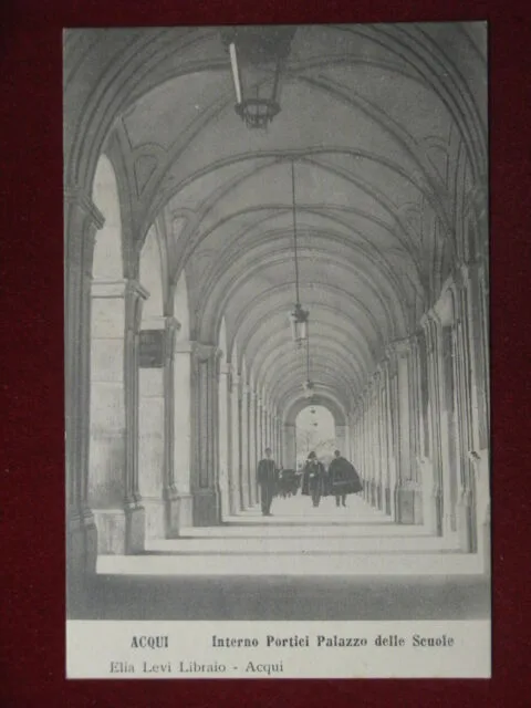 Acqui Portici Palazzo delle Scuole anni 10/20 non viaggiata animata #11359