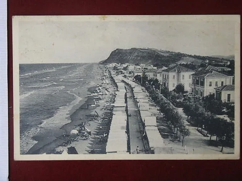 PESARO Spiaggia dallo Stabilimento viaggiata anni 20 #4691
