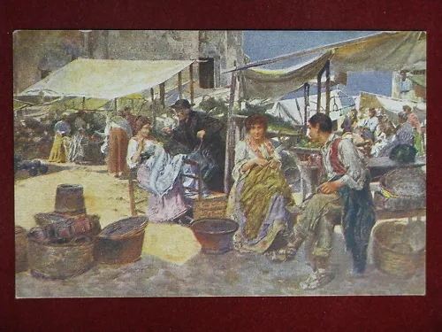 illustrata DAINI al Mercato non  viaggiata anni 20 #9054