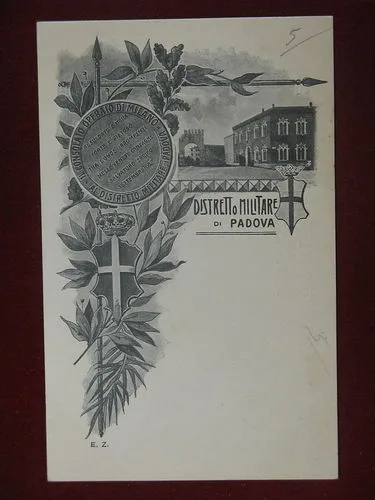 illustrata PADOVA Distretto Militare di Padova viaggiata “900 #10003