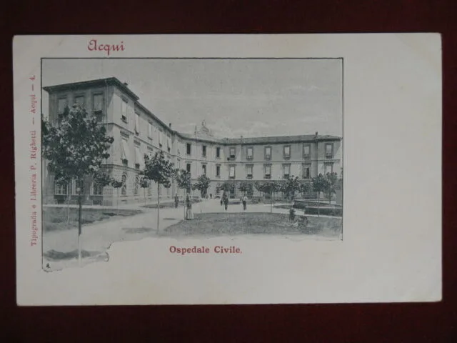 Acqui Ospedale Civile anni 20/30 non viaggiata animata #12243