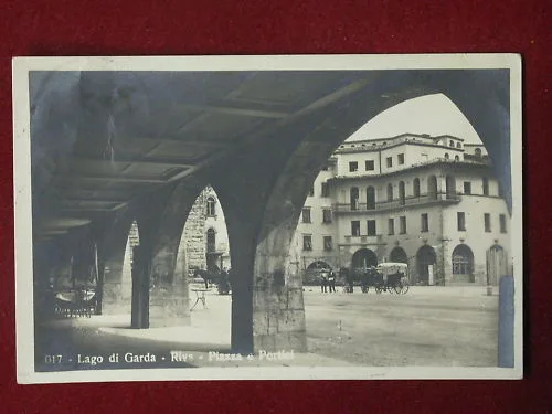 RIVA Lago di Garda Piazza e Portici viaggiata anni 30 #3189