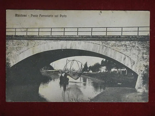 RICCIONE Ponte Ferroviario sul Porto viaggiata anni 20 #9770