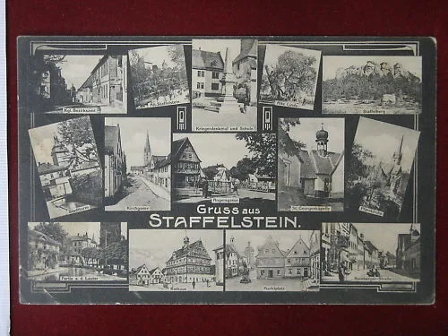 STAFFELSTEIN Gruss aus Germania viaggiata anni 10 f/p #4856