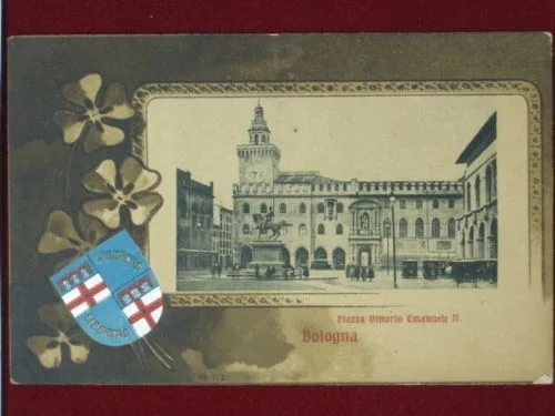 Bologna Piazza Vittorio Emanuele II stemma primi 900 #2311